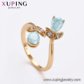 15192 Wholesale fashionable women jewelry simple design flower shaped finger ring with ice stone